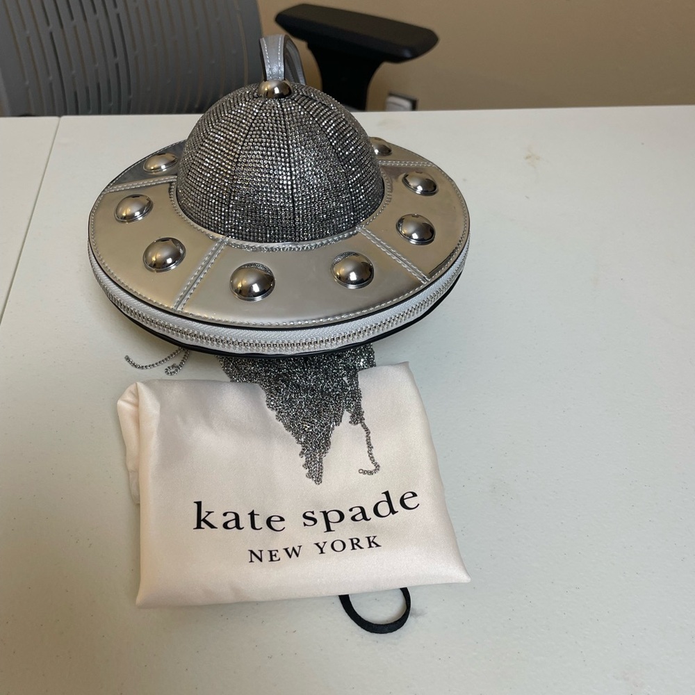 Kate Spade "Spaced Out" Embellished UFO novelty clutch
